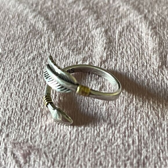 The Arrow Adjustable ring in 925 silver and 14k yellow gold plated accen… - Picture 8 of 14